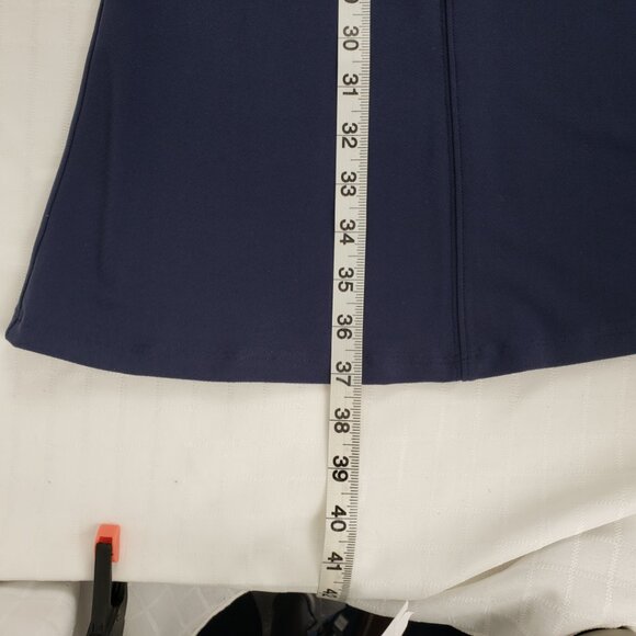 Charter Club Dress P/P Navy Blue Stretch Papillon Women Petite Belted Petite - Picture 13 of 16